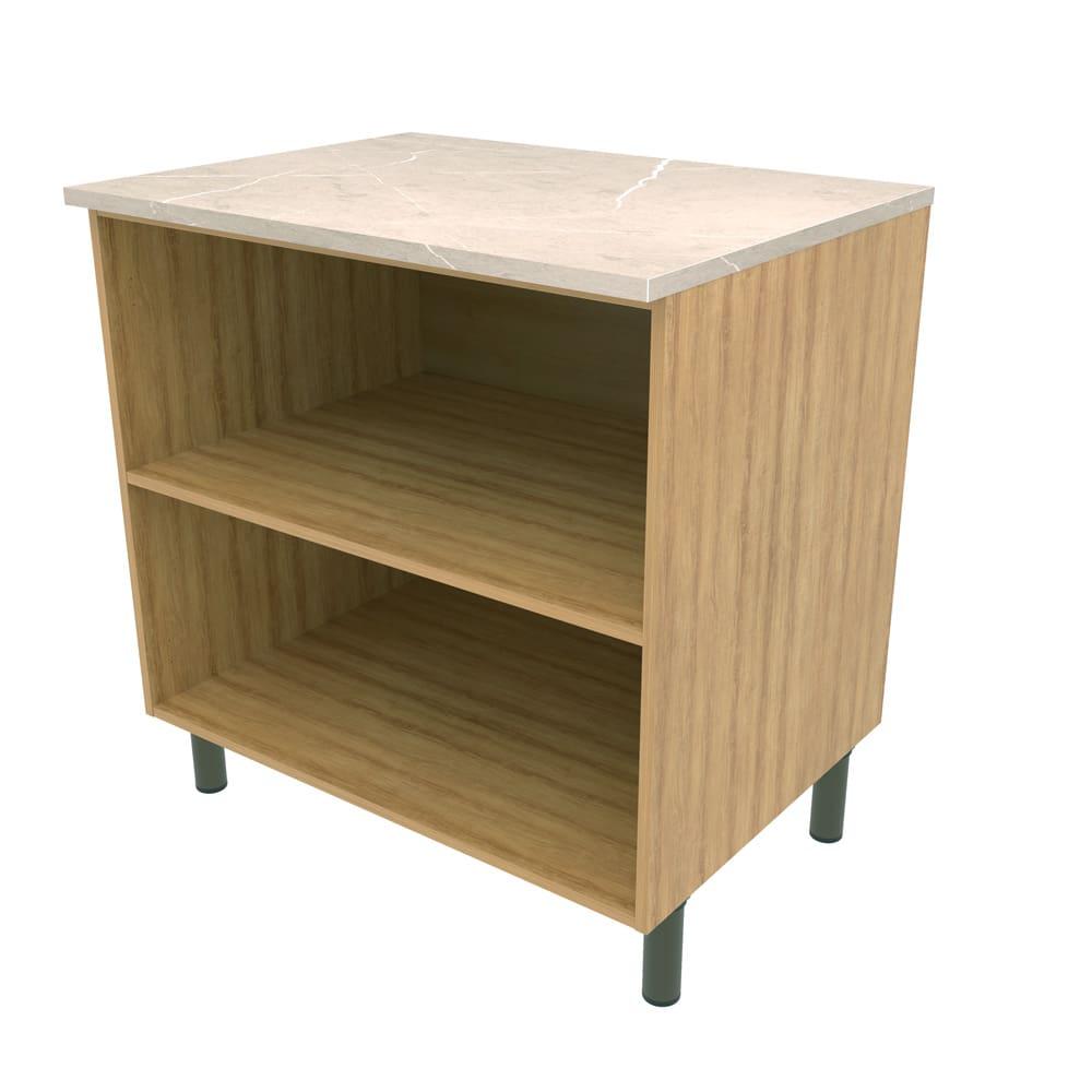 Balcão Bartira Cristal em MDP com 2 Portas e 1 Prateleira, 80,1 cm de largura - Lâmina de Mel/Azul Royal - 2