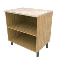 Balcão Bartira Cristal em MDP com 2 Portas e 1 Prateleira, 80,1 cm de largura - Lâmina de Mel/Azul Royal - 2