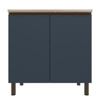 Balcão Bartira Cristal em MDP com 2 Portas e 1 Prateleira, 80,1 cm de largura - Lâmina de Mel/Azul Royal - 3