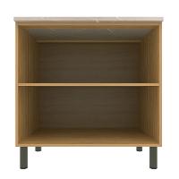 Balcão Bartira Cristal em MDP com 2 Portas e 1 Prateleira, 80,1 cm de largura - Lâmina de Mel/Azul Royal