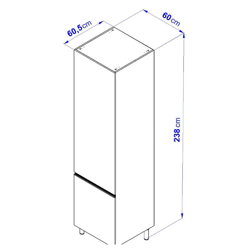 Paneleiro Bartira Cristal com 1 Porta, 2 Gavetões e 4 Prateleiras – 60cm de largura - 6