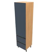 Paneleiro Bartira Cristal com 1 Porta, 2 Gavetões e 4 Prateleiras – 60cm de largura - 1