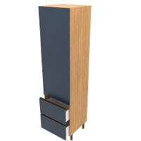 Paneleiro Bartira Cristal com 1 Porta, 2 Gavetões e 4 Prateleiras – 60cm de largura - 2