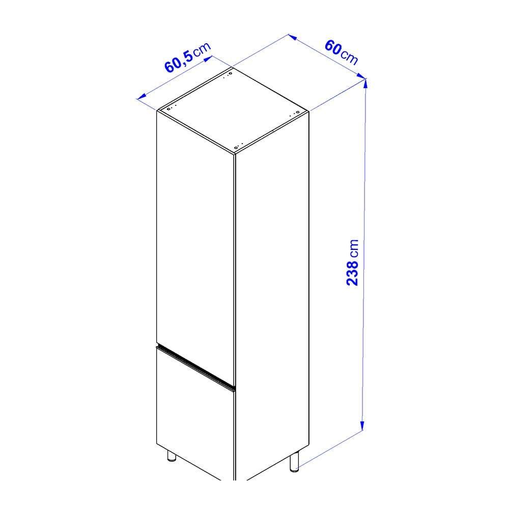 Paneleiro Bartira Cristal com 1 Porta, 2 Gavetões e 4 Prateleiras – 60cm de largura - 6