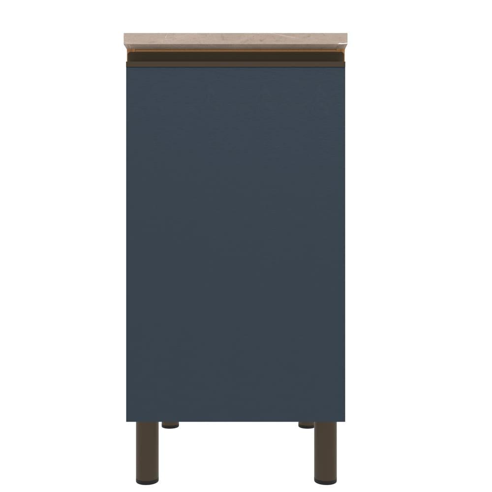 Balcão Bartira Cristal em MDP com 1 Porta, 40cm de Largura - Lâmina de Mel/Azul Royal - 4