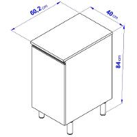 Balcão Bartira Cristal em MDP com 1 Porta, 40cm de Largura - Lâmina de Mel/Azul Royal - 5