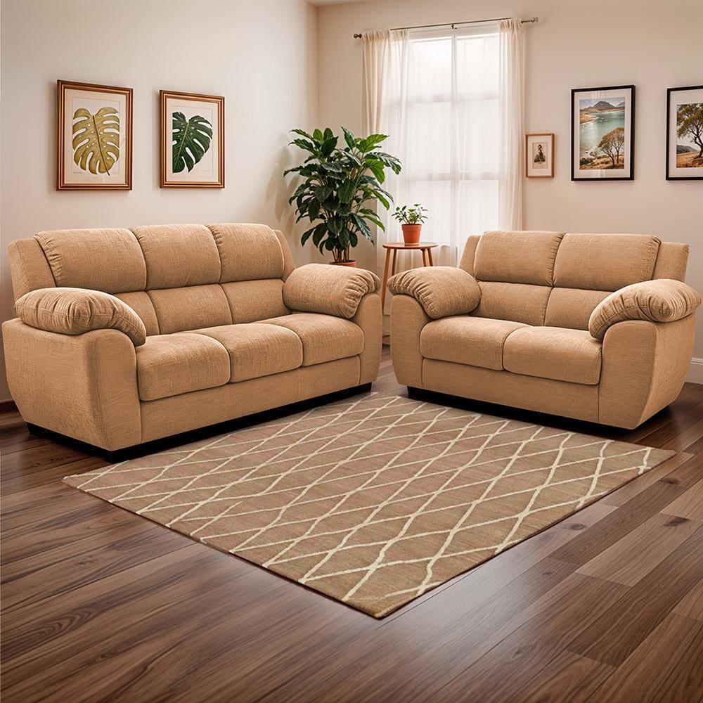 Sofá de 3 e 2 Lugares Cama inBox Paris com 202cm e 152cm de Larguras e Revestidos em Bouclé - 1