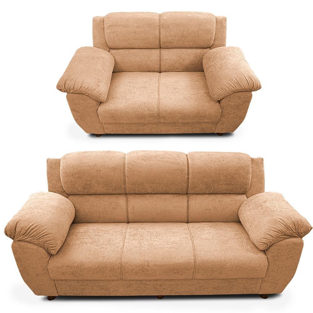 Sofá de 3 e 2 Lugares Cama inBox Paris com 202cm e 152cm de Larguras e Revestidos em Bouclé - 2