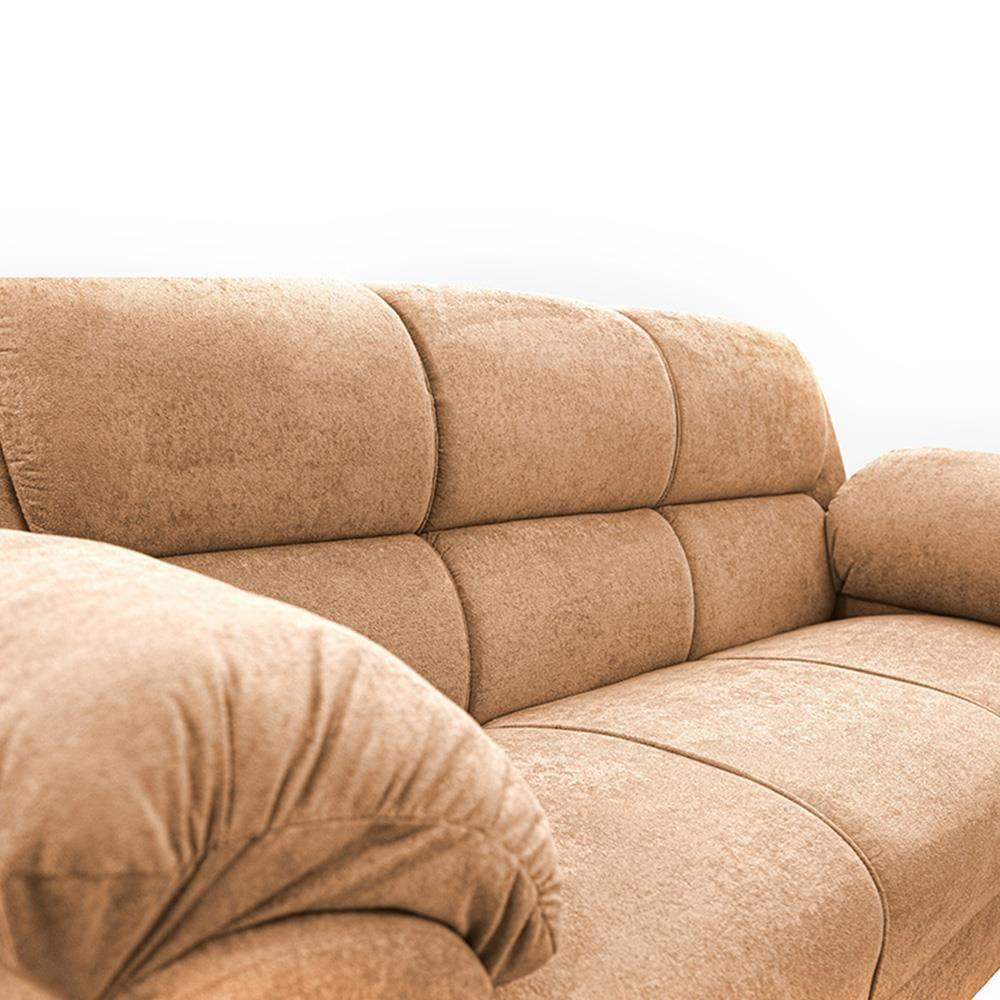 Sofá de 3 e 2 Lugares Cama inBox Paris com 202cm e 152cm de Larguras e Revestidos em Bouclé - 3