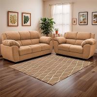 Sofá de 3 e 2 Lugares Cama inBox Paris com 202cm e 152cm de Larguras e Revestidos em Bouclé - 1