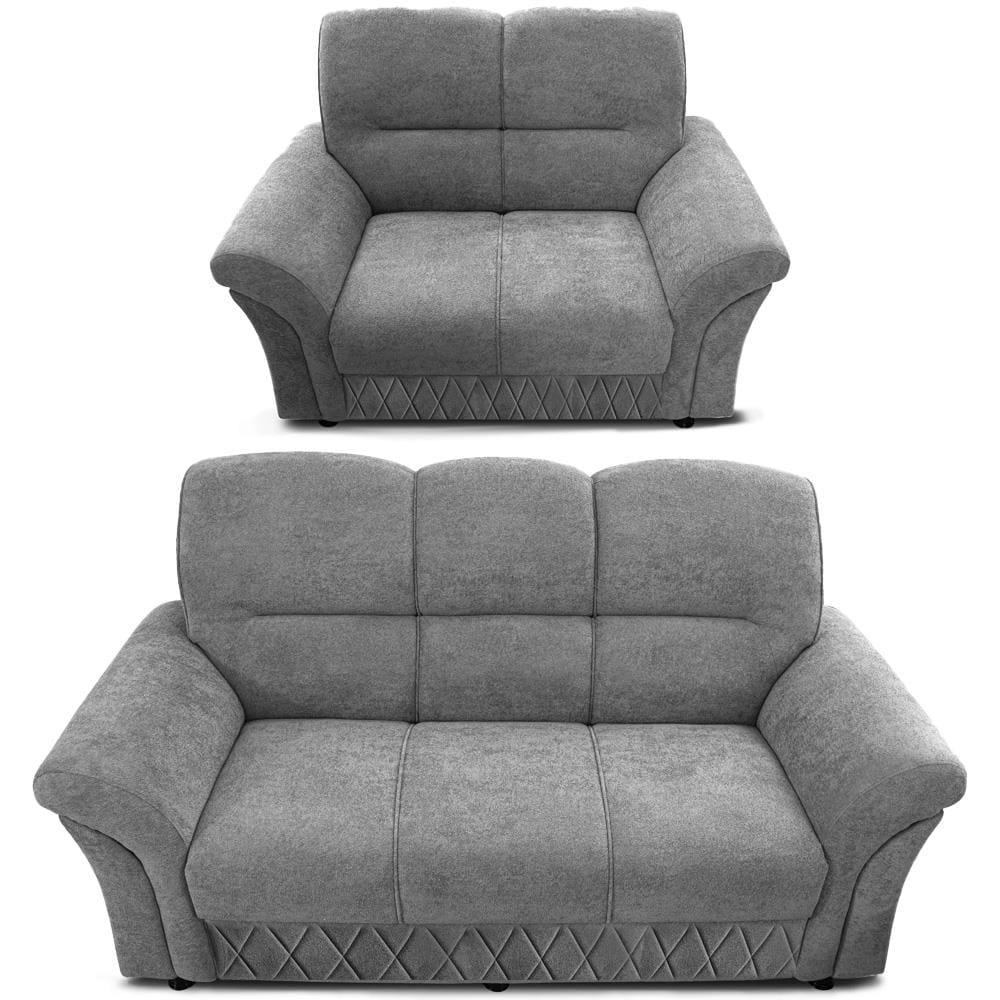 Sofá de 3 e 2 Lugares Cama inBox Mourato com 187cm e 140cm de Larguras e Revestidos em Bouclé - 2