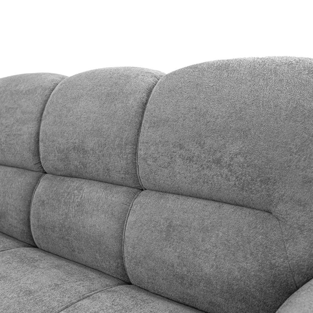 Sofá de 3 e 2 Lugares Cama inBox Mourato com 187cm e 140cm de Larguras e Revestidos em Bouclé - 5
