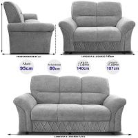 Sofá de 3 e 2 Lugares Cama inBox Mourato com 187cm e 140cm de Larguras e Revestidos em Bouclé - 7
