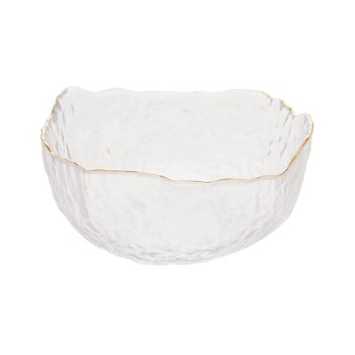 Bowl de Cristal Wolff Taj Martelado com Borda Dourada – 8x17cm (AxP)