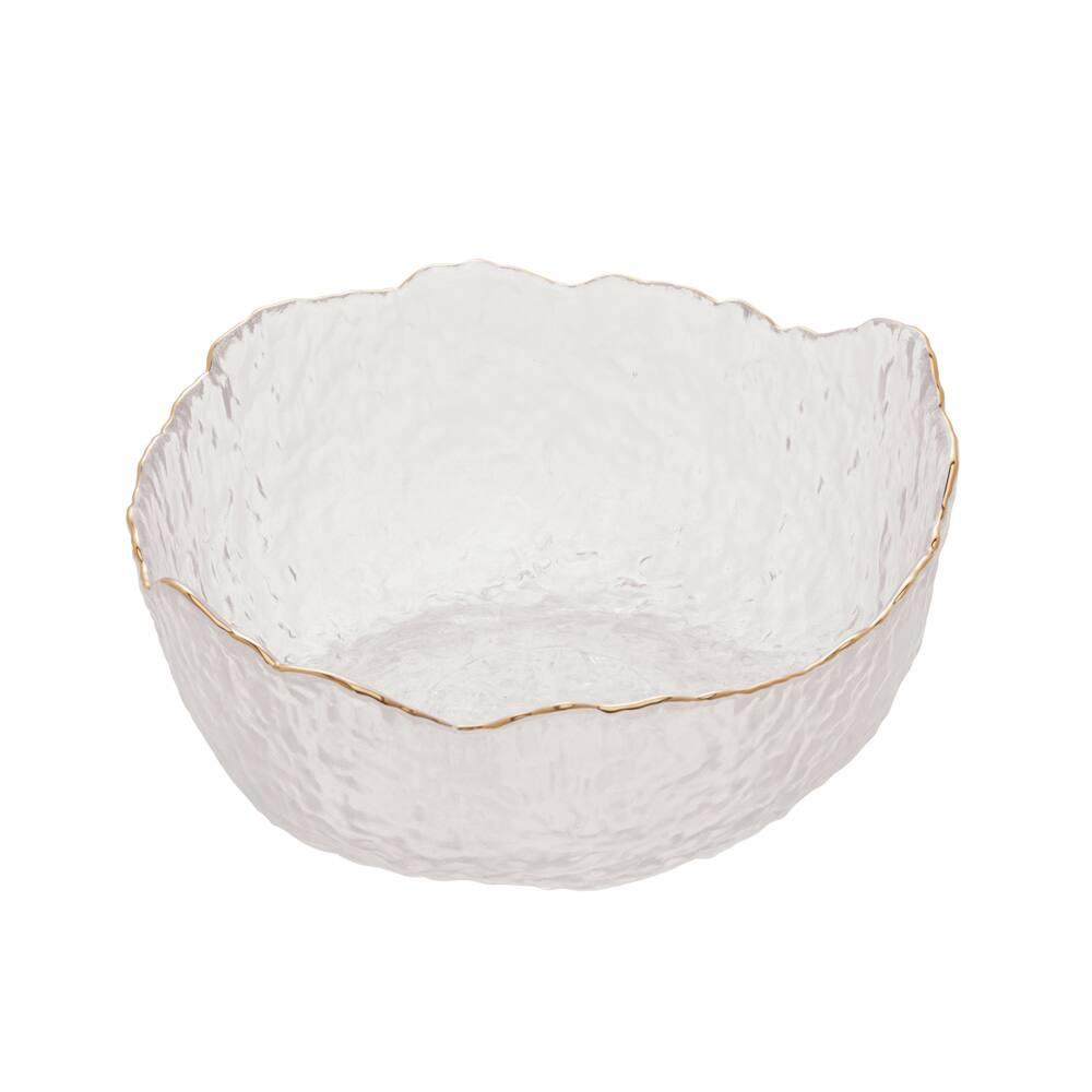 Bowl de Cristal Wolff Taj Martelado com Borda Dourada – 10,5x20,5cm (AxP) - 1