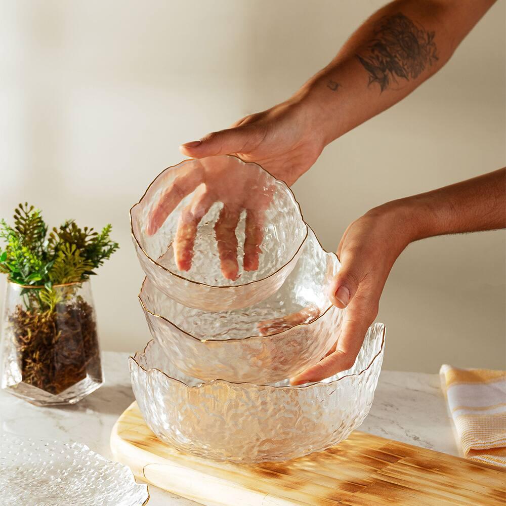 Bowl de Cristal Wolff Taj Martelado com Borda Dourada – 10,5x20,5cm (AxP) - 6