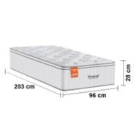 Colchão Solteirão Inducol Montreal com Europillow e Revestimento em Tecido Malha 28x96x203cm - Branco - 3