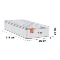 Colchão de Solteiro Inducol Montreal com Europillow e Revestimento em Tecido Malha 28x88x138cm - Branco - 3