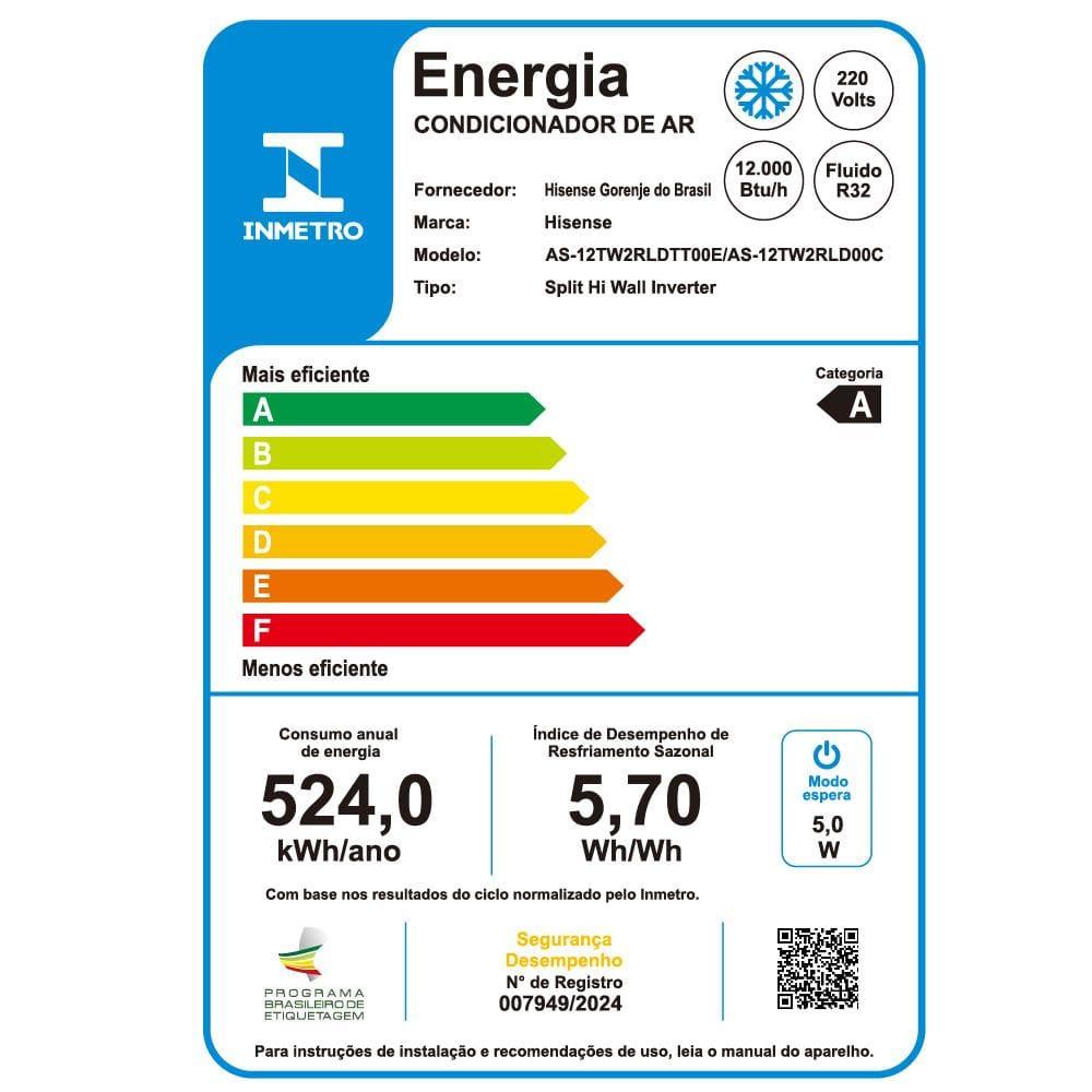 Ar-Condicionado Split Inverter Hisense AS-12TW2RLD 12.000 BTUs Frio Wi-Fi 220V Branco - 6
