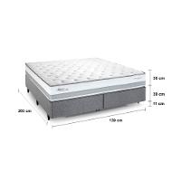 Cama Box King Size Herval Silver com Pillow Top e Molas Ensacadas 69x193x203cm - Cinza - 5