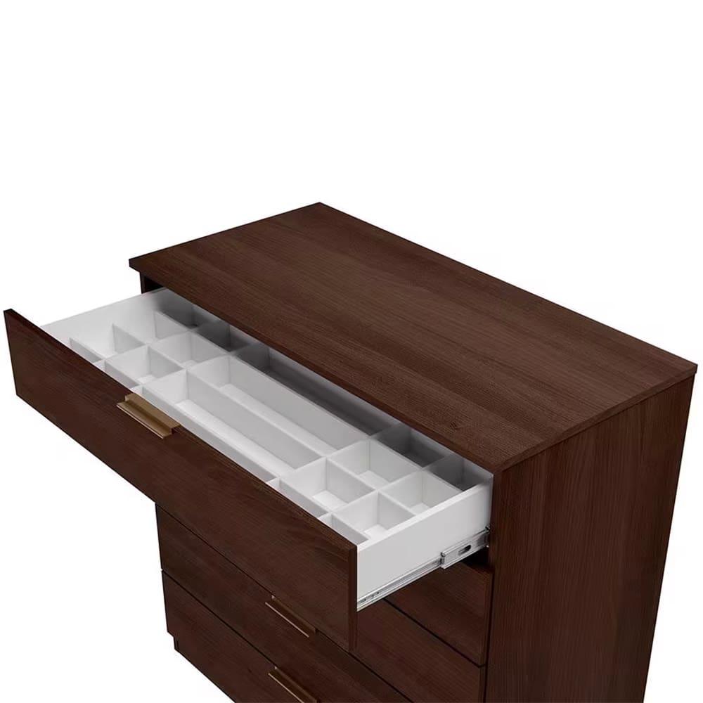 Guarda-Roupa Bartira Diplomata com 7 Portas e 6 Gavetas + Cômoda Diplomata com 5 Gavetas + Cabeceira para Cama Box Casal e Queen Diplomata - 7