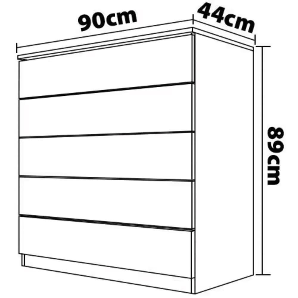 Guarda-Roupa Bartira Diplomata com 7 Portas e 6 Gavetas + Cômoda Diplomata com 5 Gavetas + Cabeceira para Cama Box Casal e Queen Diplomata - 8