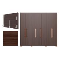 Guarda-Roupa Bartira Diplomata com 7 Portas e 6 Gavetas + Cômoda Diplomata com 5 Gavetas + Cabeceira para Cama Box Casal e Queen Diplomata - 1