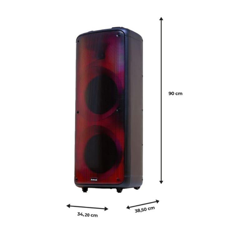 Caixa de Som Amplificada Amvox Party Vox Prime Bivolt com Bluetooth, Alça, 2 woofers de 10", 1 tweeter de 3" e Display de LED 2000W - Preta - 7