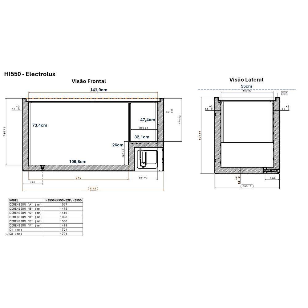 Freezer Horizontal Electrolux HI550 com Tecnologia Inverter, Pés com Rodízio, Gás Refrigerante R600a e Degelo Manual Branco – 513 litros - 8