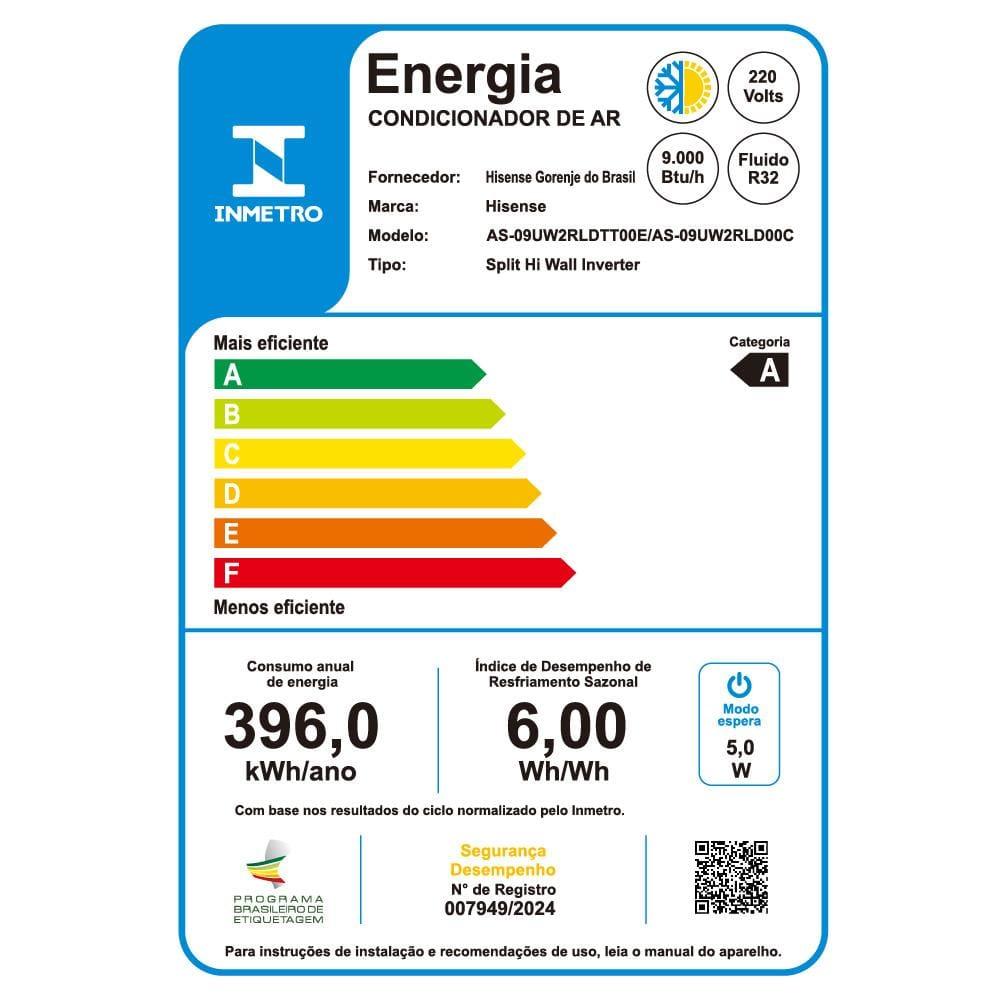 Ar-Condicionado Split Hisense AS-09UW2RLD com Tecnologia Inverter 9.000 BTUs Quente/Frio 220V – Branco - 6