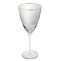 Conjunto de Taças para Vinho Wolff com Borda Dourada Lines 400 ml em Vidro – 2 Peças - 2