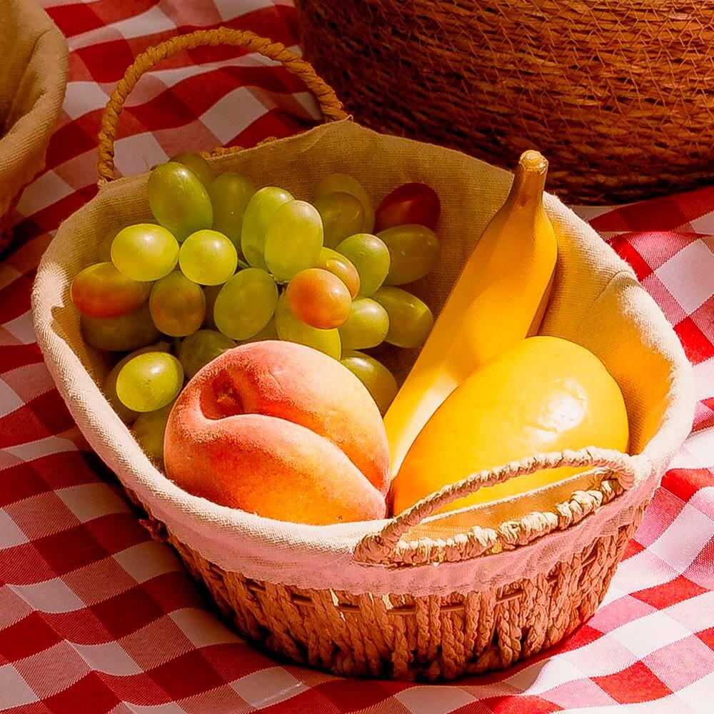 Cesta Oval em Papel Wolff com Forro em Tecido e Alça - 6