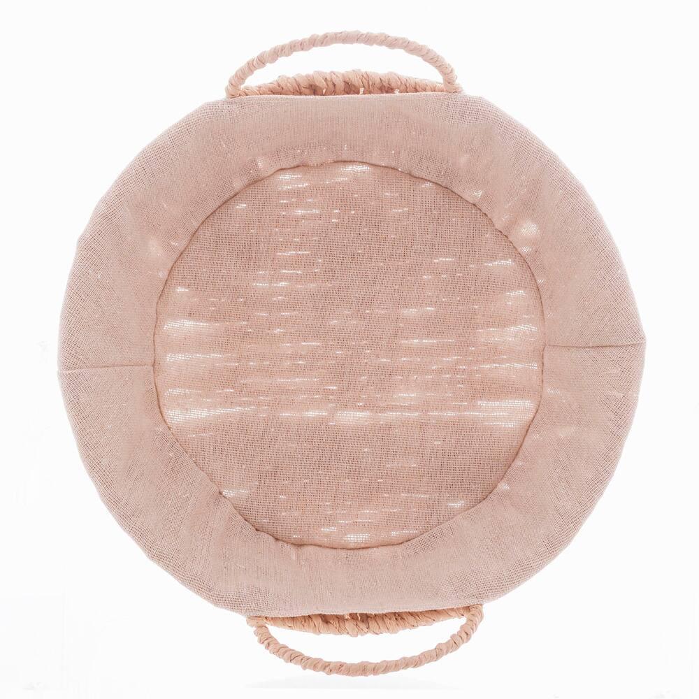 Cesta Redonda em Papel Wolff com Forro em Tecido e Alça - 12x24cm (AxP) - 3