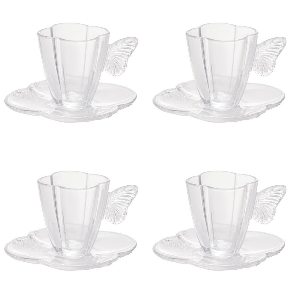 Conjunto com 4 Xícaras e Pires para Chá Wolff Butterfly – 180ml - 1