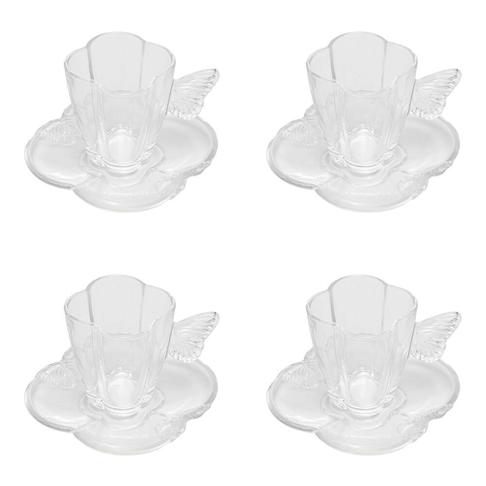Conjunto com 4 Xícaras e Pires para Café Wolff Butterfly – 80ml - 1