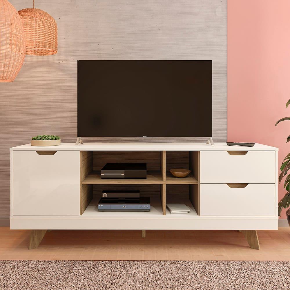 Rack Michigan Artely com 2 gavetas e 4 nichos para TVs de até 65 polegadas - 1