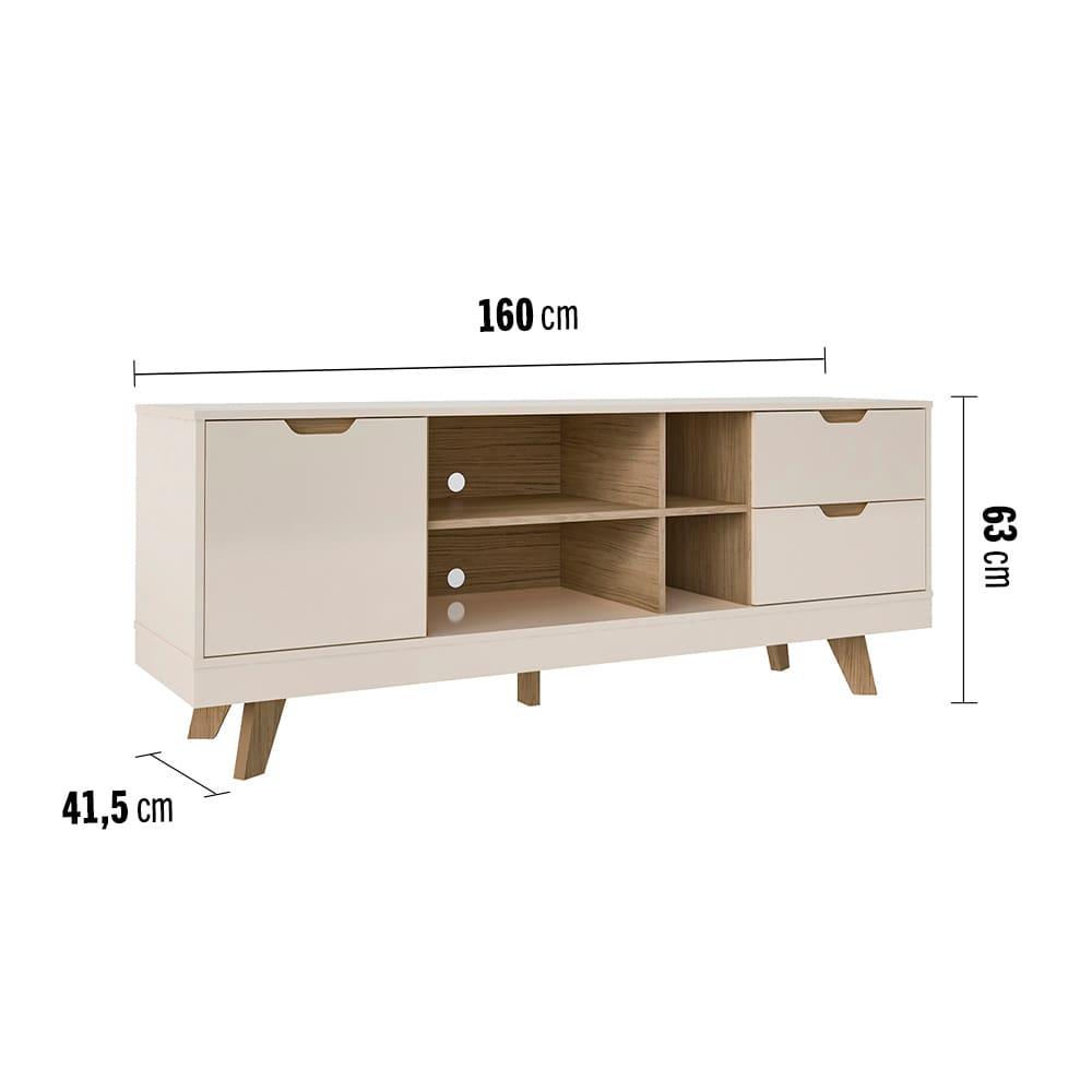 Rack Michigan Artely com 2 gavetas e 4 nichos para TVs de até 65 polegadas - 9