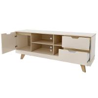 Rack Michigan Artely com 2 gavetas e 4 nichos para TVs de até 65 polegadas