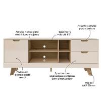 Rack Michigan Artely com 2 gavetas e 4 nichos para TVs de até 65 polegadas - 7