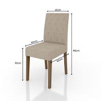 Mesa de Jantar Retangular Poliman Helo com 6 Cadeiras Revestidas em Suede - 160 cm de Largura - 9