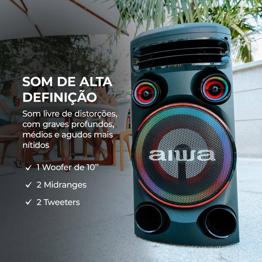 Torre de Som Aiwa T1W-02 com Bluetooth, Iluminação RGB e Entrada USB - 1600W RMS - Bivolt - 3