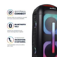 Caixa de Som Britânia BCX6801 com Bluetooth, Iluminação LED, Alça de transporte, Controle Remoto e até 12h de bateria - 650W - 8