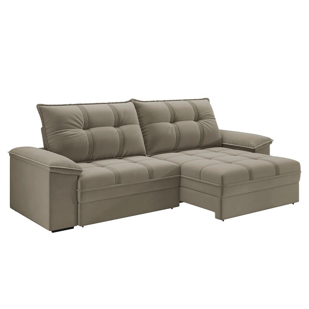 Sofá Retrátil e Reclinável 4 Lugares 2,60m Revestimento Suede com Molas Ensacadas Luizzi California Soft - 2