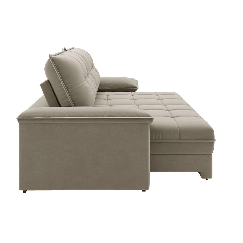 Sofá Retrátil e Reclinável 4 Lugares 2,60m Revestimento Suede com Molas Ensacadas Luizzi California Soft - 3