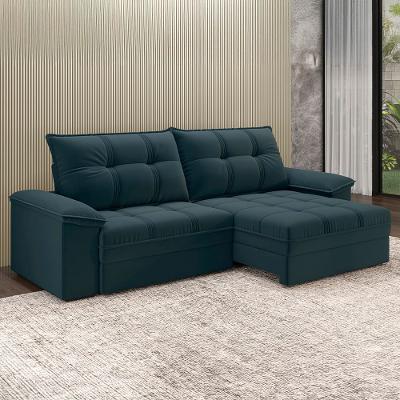 Sofá Retrátil e Reclinável 4 Lugares 2,60m Revestimento Suede com Molas Ensacadas Luizzi California Soft