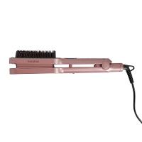 Prancha Modeladora GA.MA Italy 2 em 1 Waver & Brush Keration 220°C com Cabo Giratório Rose/Preto - Bivolt - 3