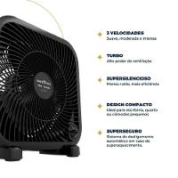 Ventilador Circulador de Ar Britânia BCA25A com 3 Velocidades e 30W de Potência – Preto - 8