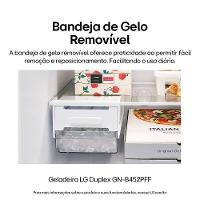 Geladeira LG Frost Free GN-B452PFF Duplex com Tecnologia Smart Inverter, Linear Cooling e DoorCooling Inox Look - 461 litros - 12