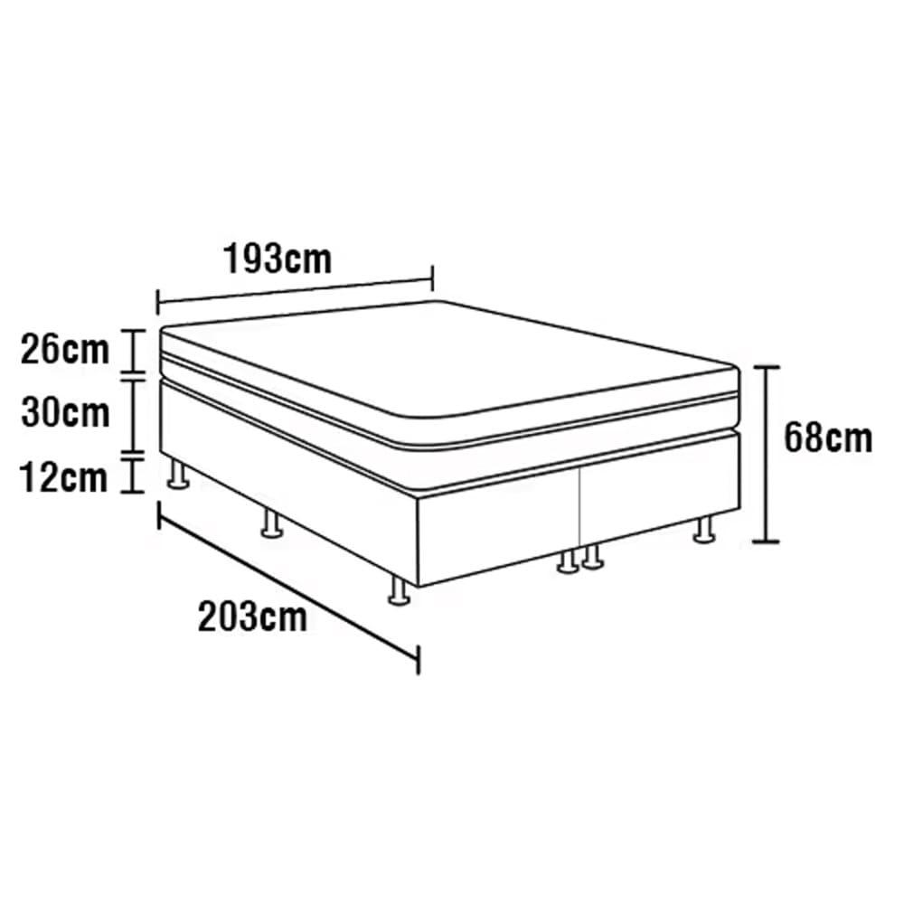 Cama Box King Size Umaflex Italia Jacquard 72x193x204 - Branco - 5
