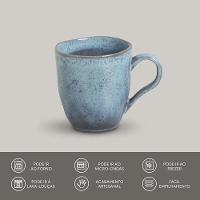 Conjunto de Canecas Porto Brasil Orgânico Breeze em Stoneware Azul 273ml - 4 Peças - 3